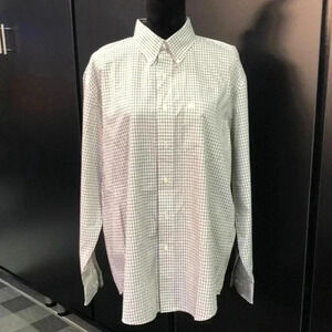 Izod Easy Care Checkered Cotton polyester, logo chest pocket tailored shirt